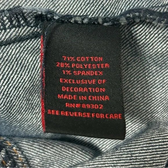 Y2K Earl Jeans Blue Denim Jacket with Rhinestone Buttons - Picture 11 of 12